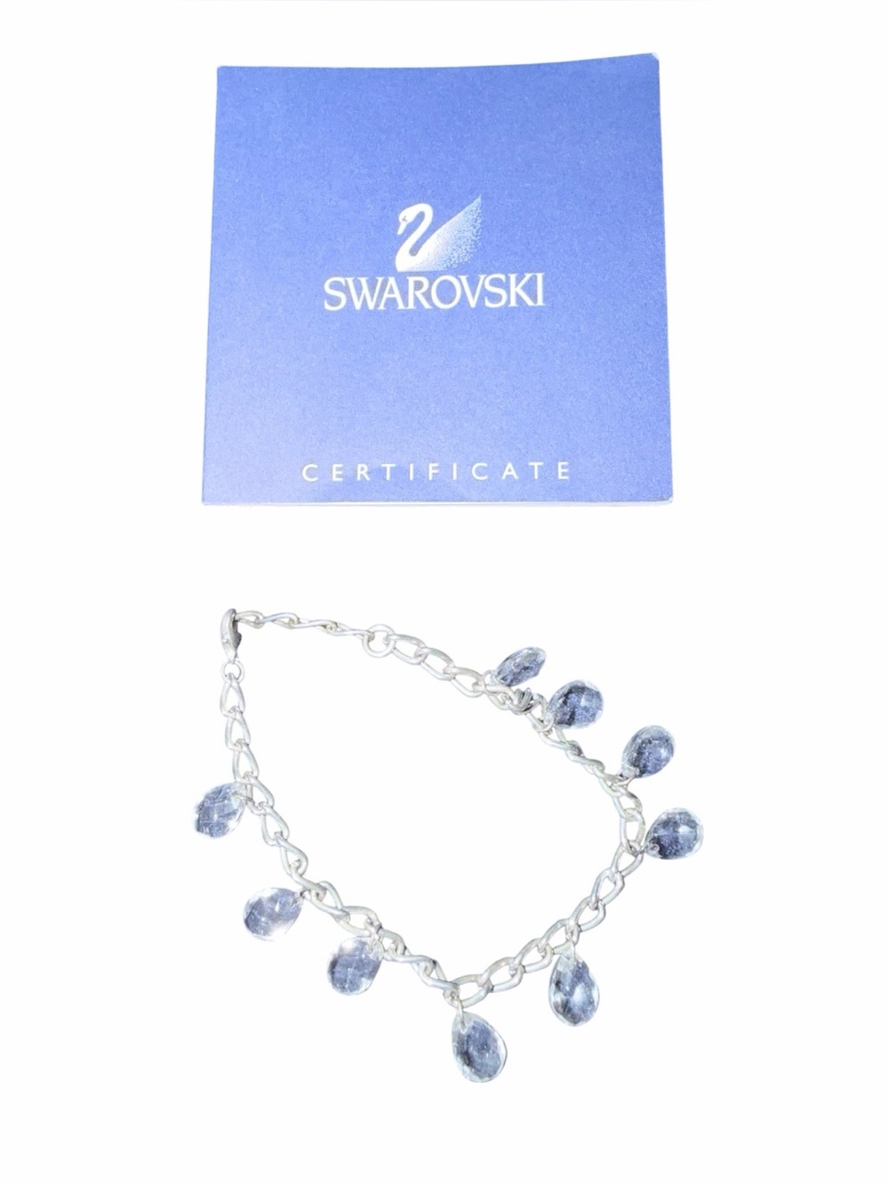 Swarovski Clear Teardrop Charm Bracelet